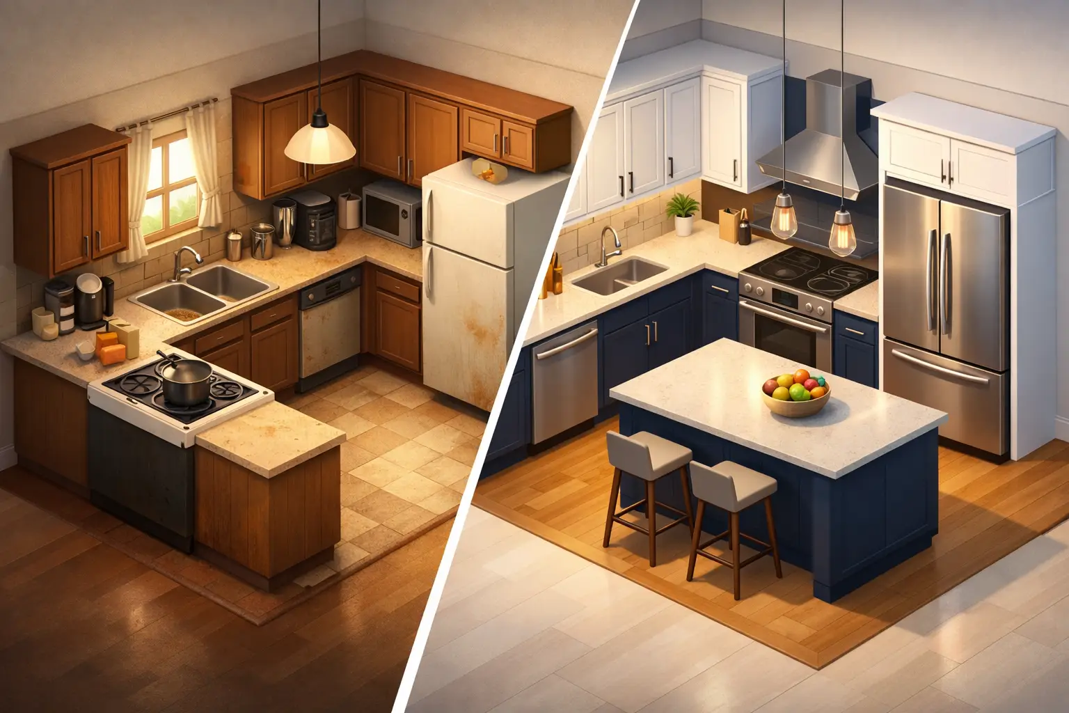 Kitchen Remodel Before and After Examples